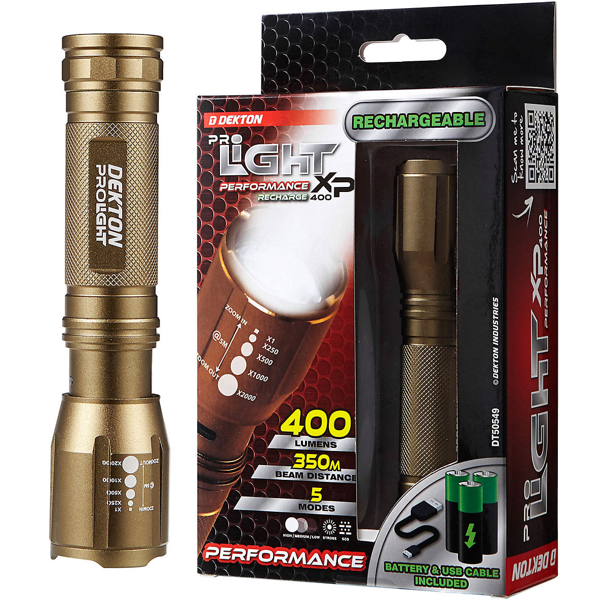 Dekton XP400 Rechargeable Torch DT50549