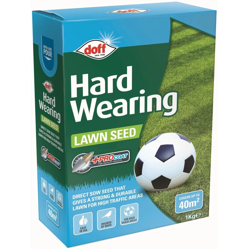 Doff Hardwearing Lawn Seed with Procoat 1kg