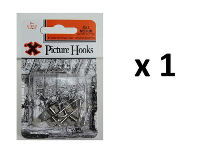 X Picture Hooks No.4 Nickel Plated 2pk 5451-4