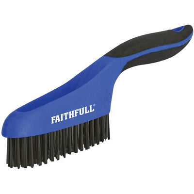 Faithfull Scratch Brush Soft Grip 4 x 16 Row Steel