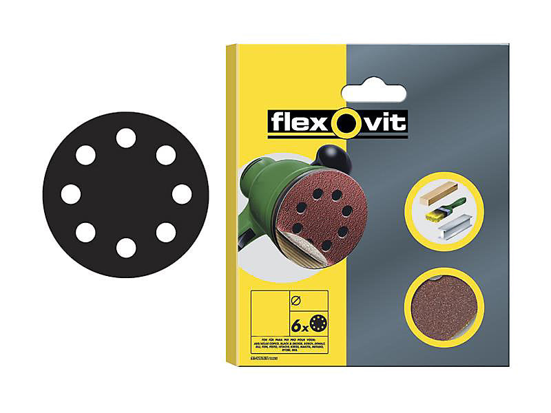 Hook & Loop Sanding Disc 150mm Fine 120G Pack 6