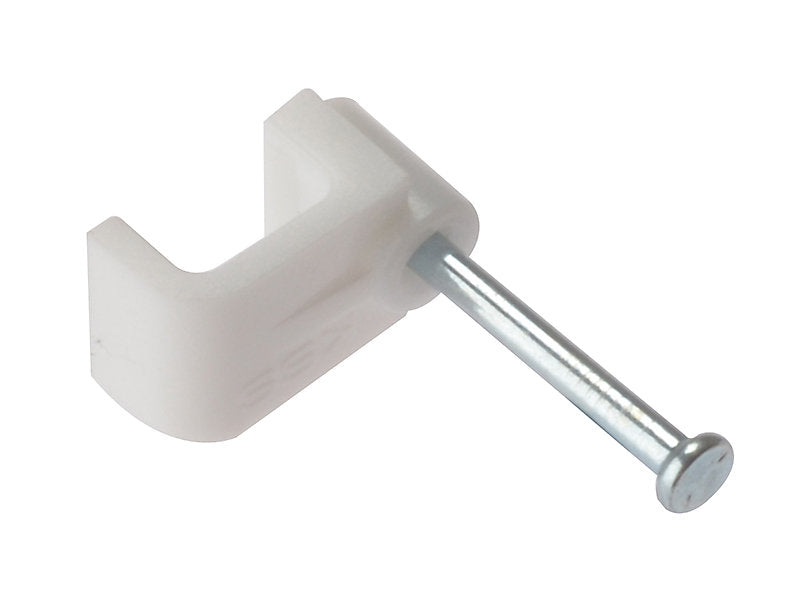 Bellwire Cable Clip Flat White Box 100