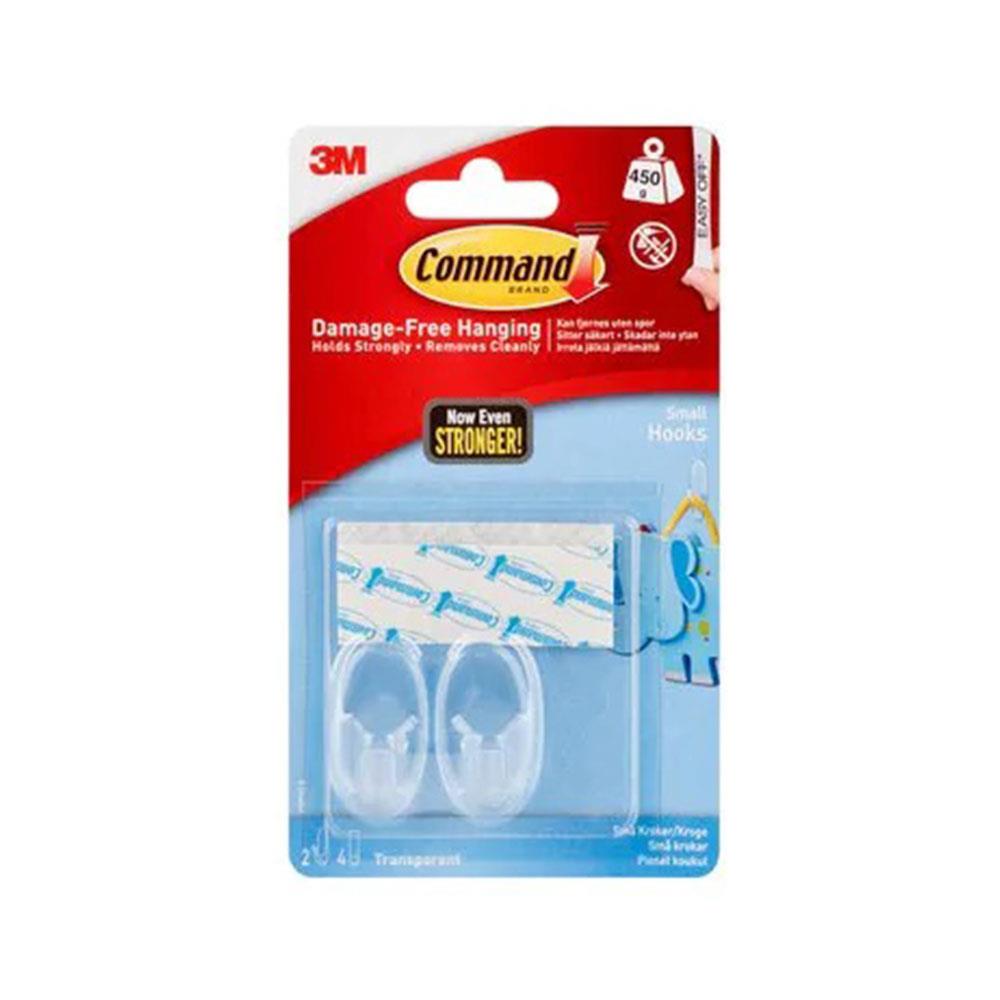 3M Command Hooks + Strips Small Clear 17092-CLR