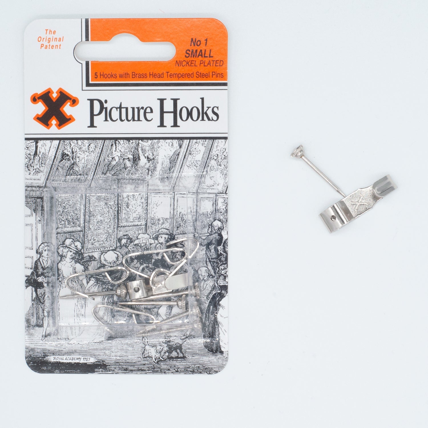 X Picture Hooks No.1 Nickel Plated 5pk 5451-1