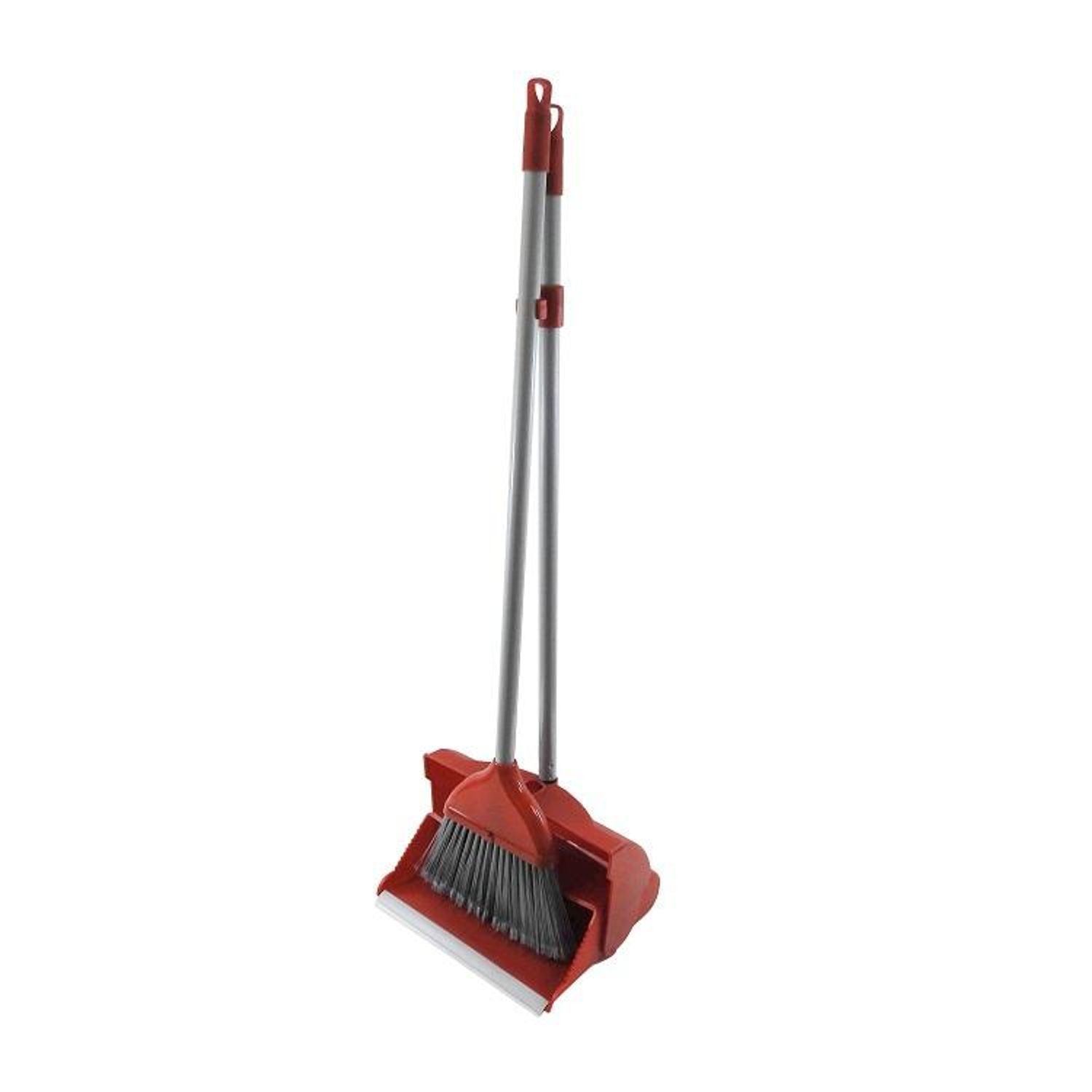Leecroft Self Closing Dustpan & Brush Red 1607-R
