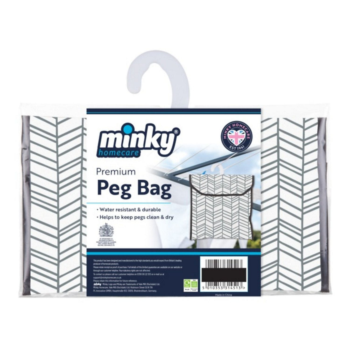 Minky Premium Geometric Peg Bag