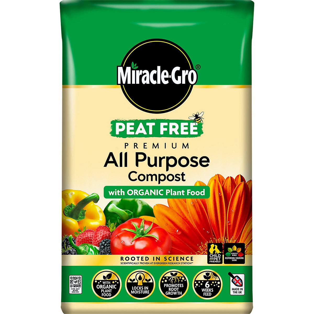 Miracle-Gro All Purpose Organic Peat Free Compost 40L