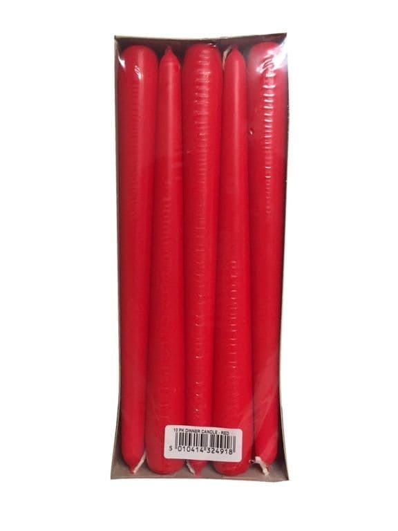 Price's Dinner Candles Pack 10 Red