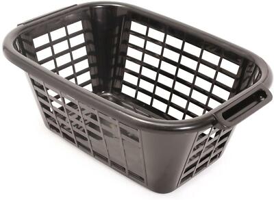 Addis Rectangular Laundry Basket Soft Black 505606