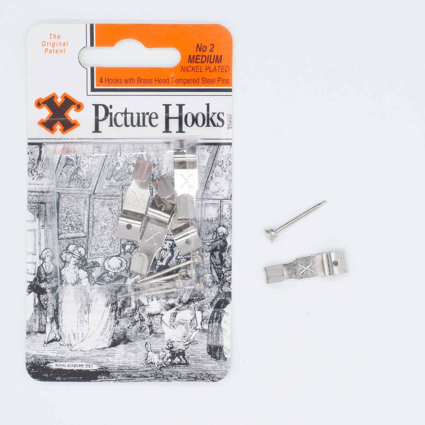 X Picture Hooks No.4 Nickel Plated 2pk 5451-4