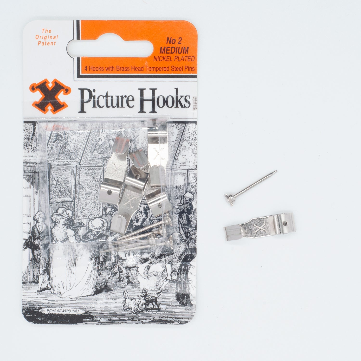 X Picture Hooks No.4 Nickel Plated 2pk 5451-4