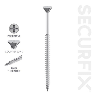 Securfix Twin Thread Screws 8 x 1 1/2" Pack of 200