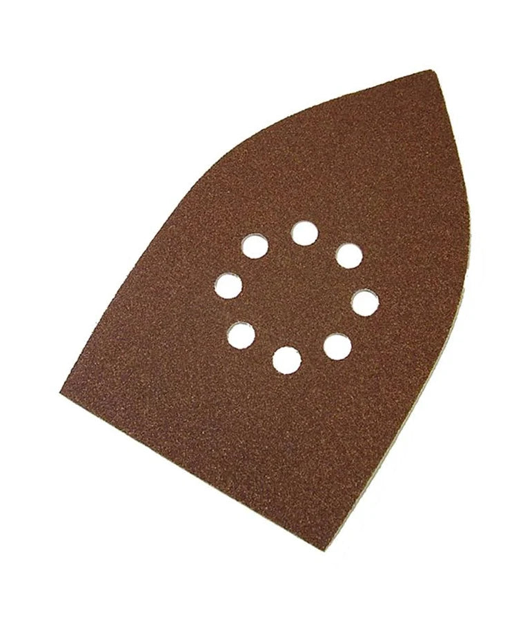 Brown aluminium oxide multi-sander sanding sheet with 8 dust holes and hook and loop backing