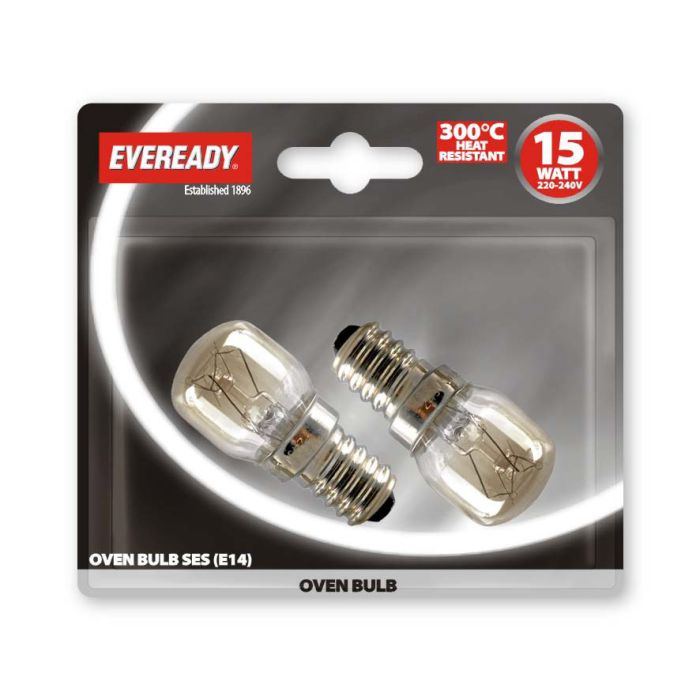 Eveready Oven Lamp 15W Small Edison Screw x 2 Blistered S1021