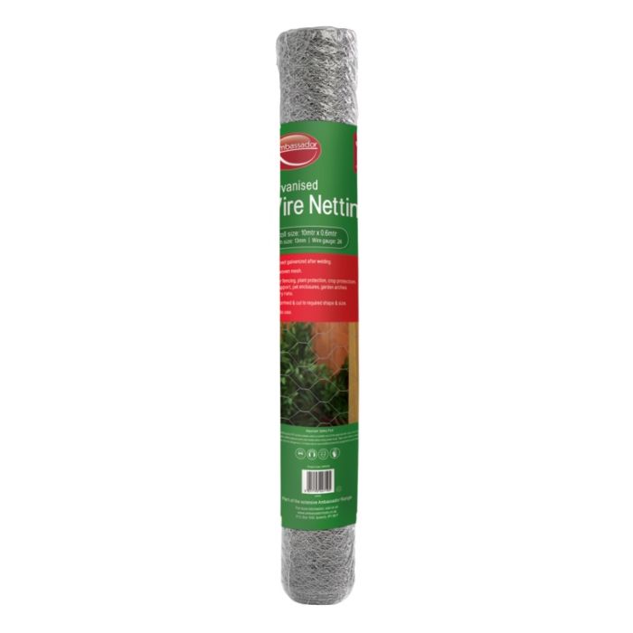 Ambassador Galvanised Wire Netting 5m x 0.6m x 25mm